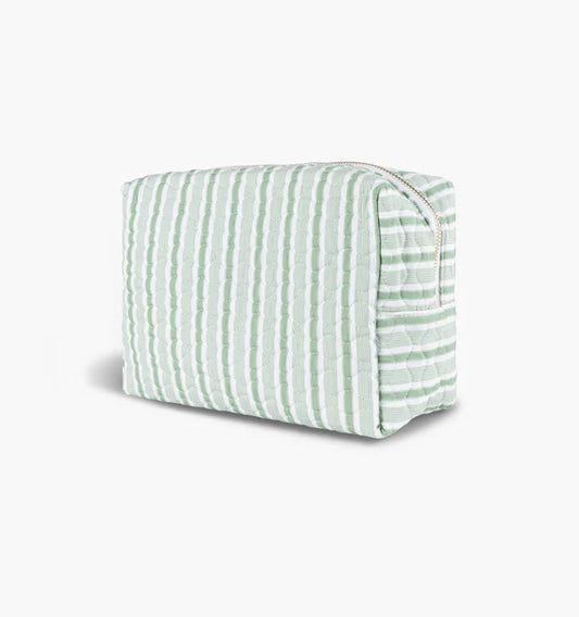 Quilted Cotton Cosmetic Bag Soft Padded Travel Makeup Organizer Pouch
